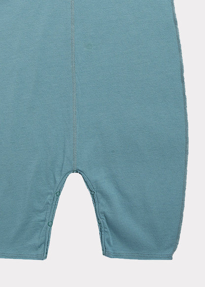 Baby Boys Blue Cotton Babysuit