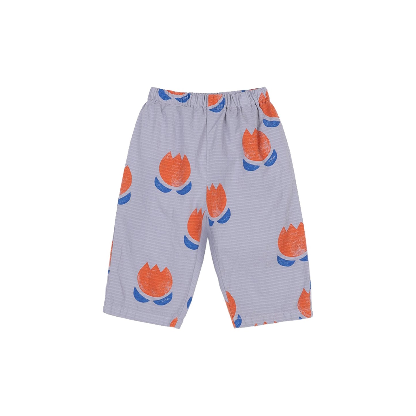 女婴淡紫色印花棉长裤