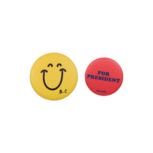 Yellow Smile & Red President Badge