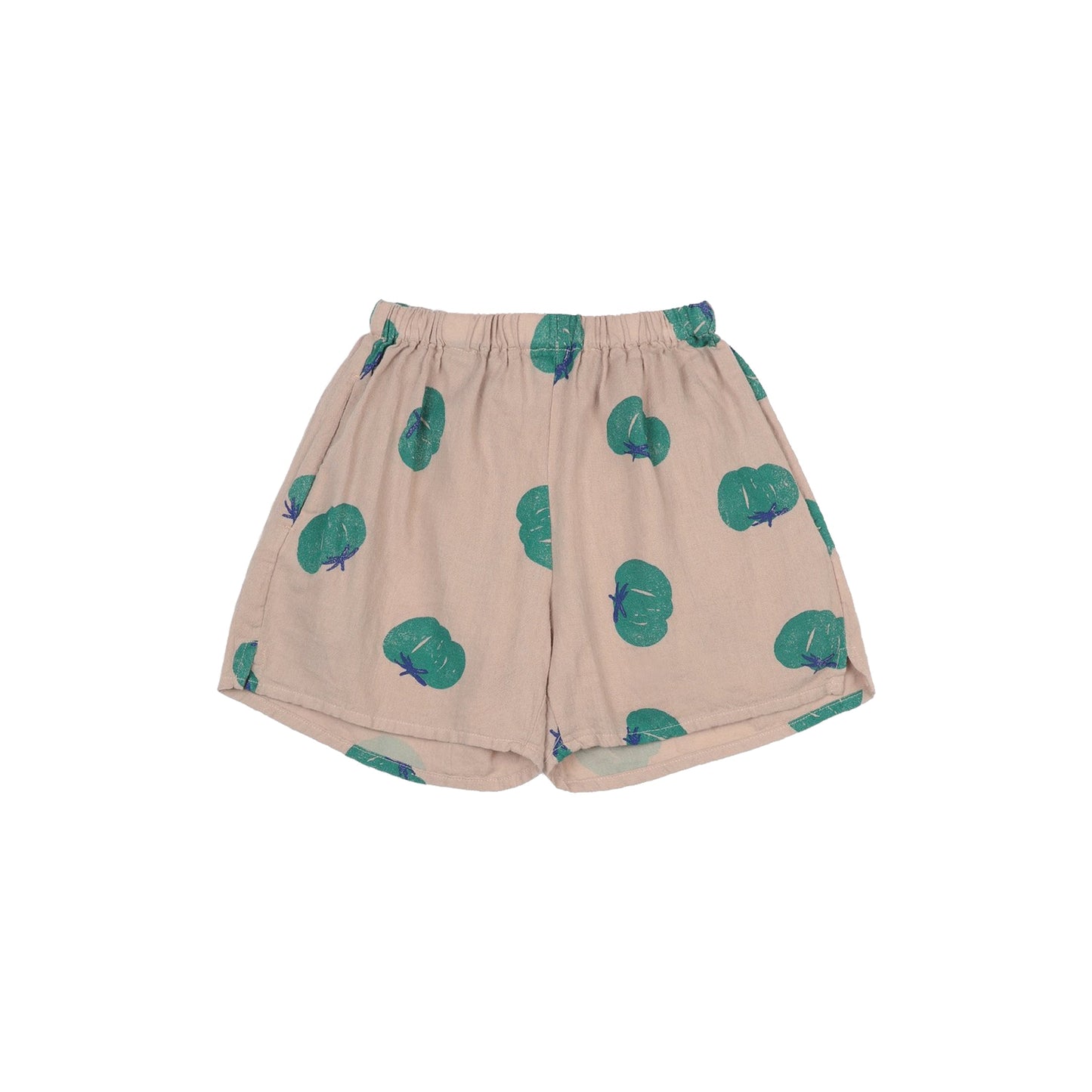 Girls Beige Tomato Cotton Shorts