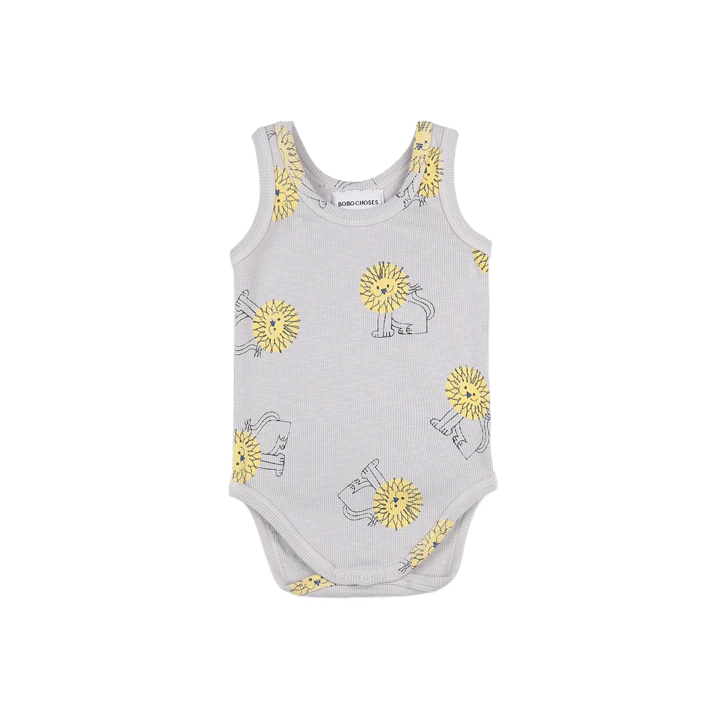 女婴灰色狮子棉连体衣