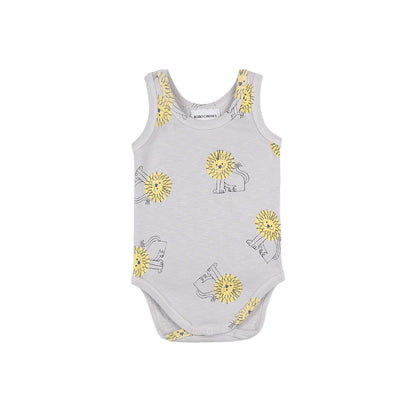 女婴灰色狮子棉连体衣