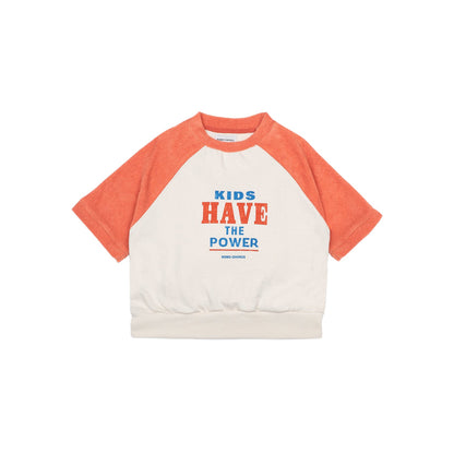 女童白色Logo棉卫衣