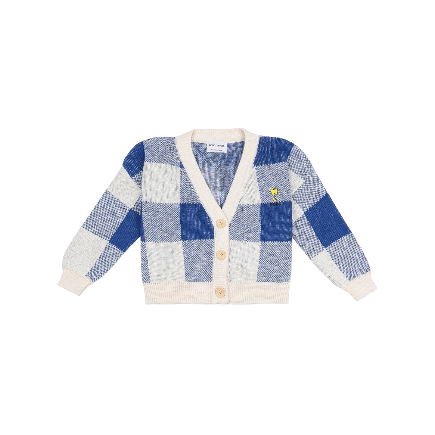 女童蓝色格子开衫