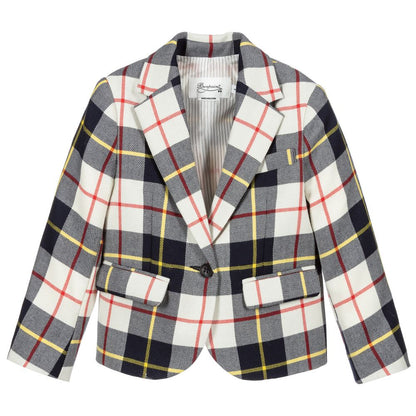 Boys & Girls Navy Check Jacket