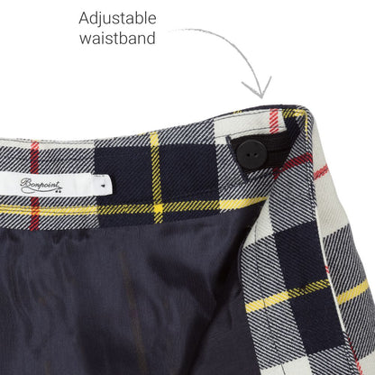 Girls White Check Skirt