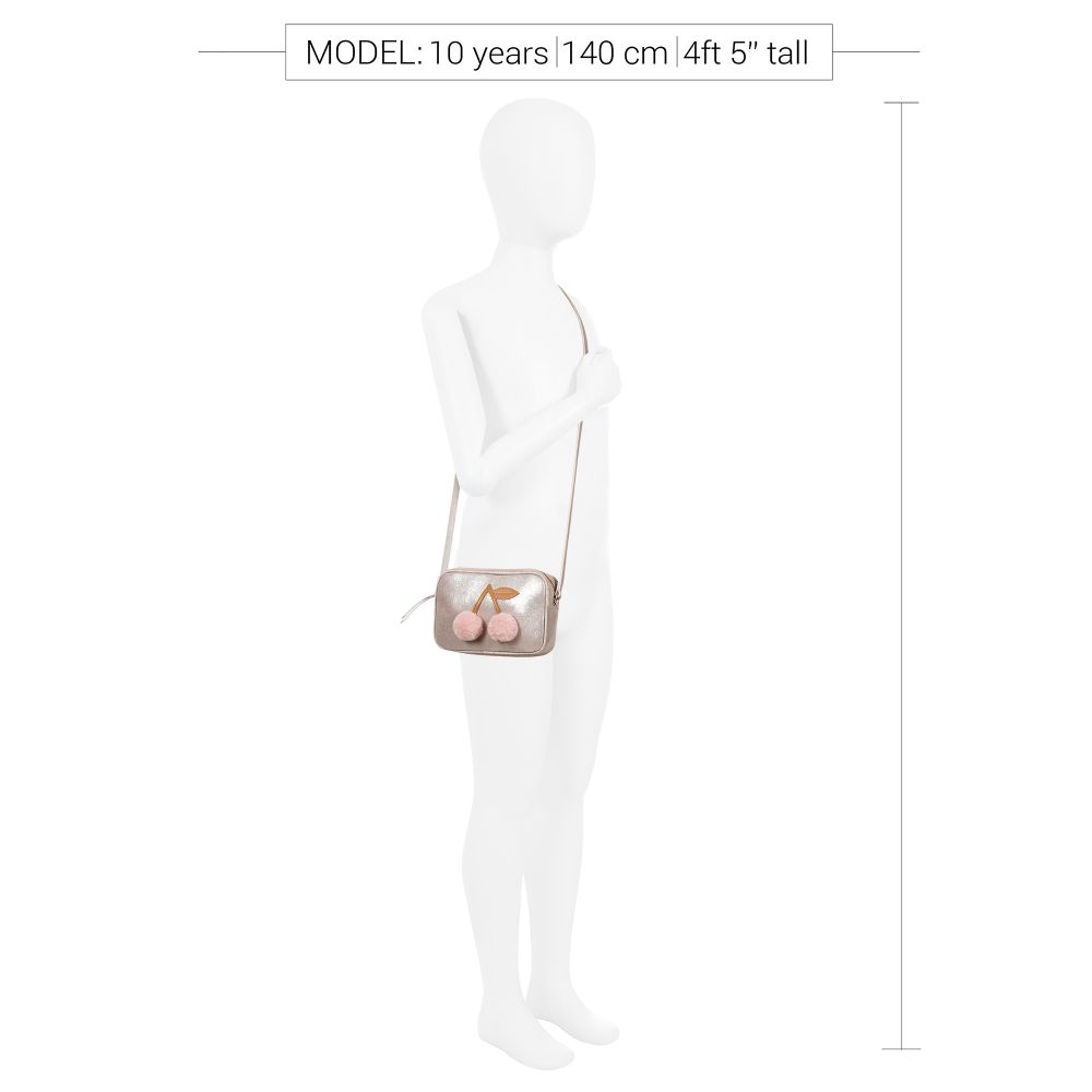 Girls Silver Cherry Bag