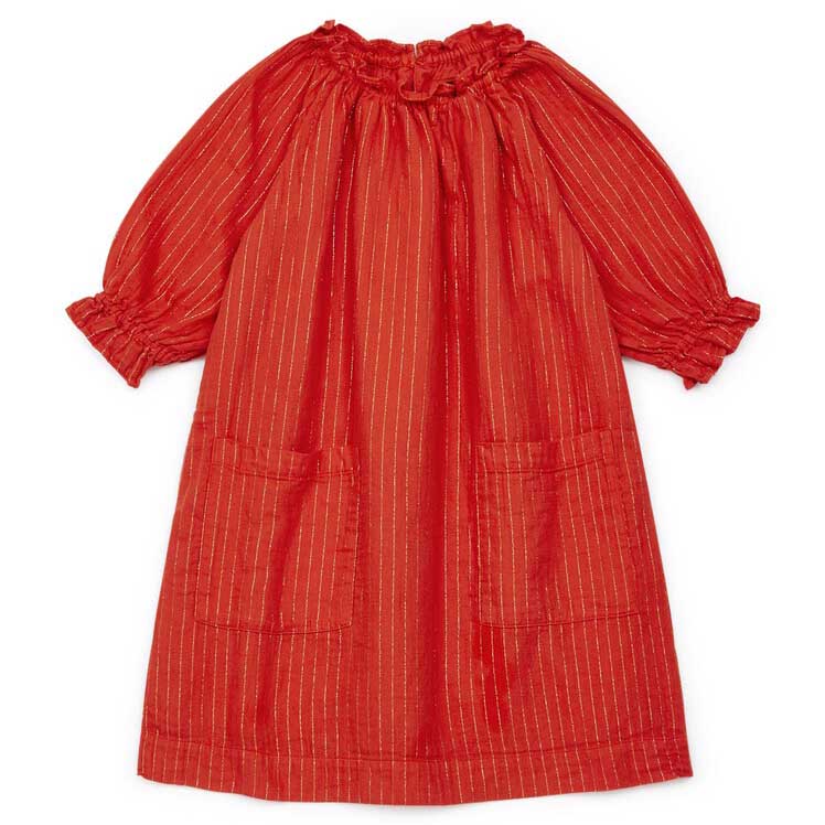 女童红色棉连衣裙