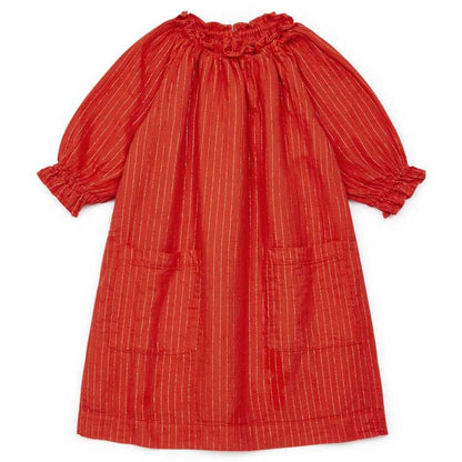 女童红色棉连衣裙