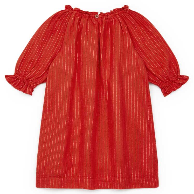 女童红色棉连衣裙