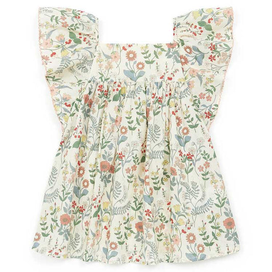 女童黄色碎花棉上衣