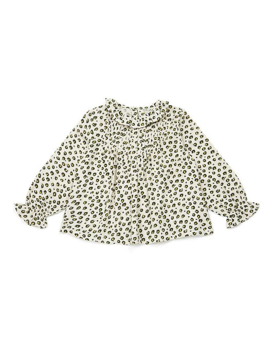 Girls Leopard Cotton Blouse