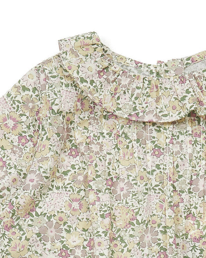 女婴玫瑰粉棉连衣裙