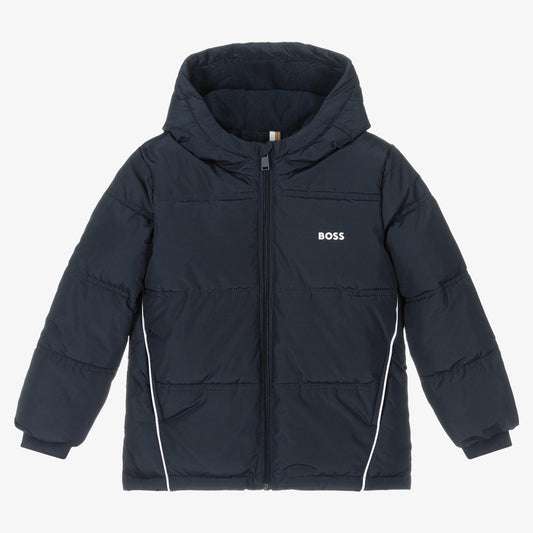 男童藏青色Logo棉服