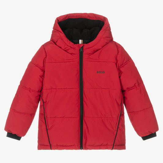 男童红色Logo棉服