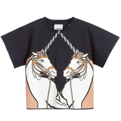 Girls Ink Print Cotton T-Shirt