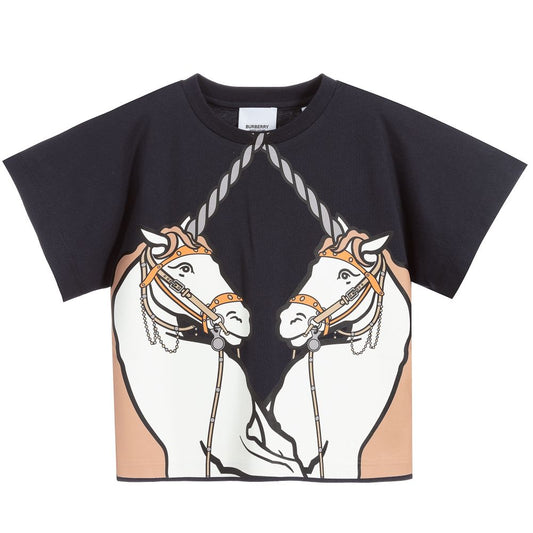 Girls Ink Print Cotton T-Shirt