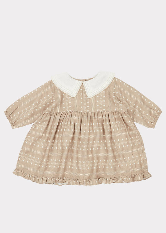 Baby Girls Chestnut Dotty Buzzard Dress