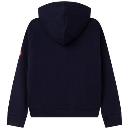 女童黑色连帽拉链上衣