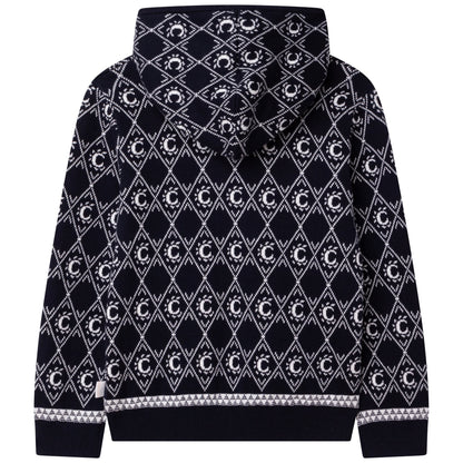 女童黑色Logo连帽毛衣