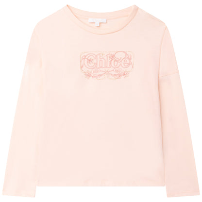 女童粉色Logo T恤
