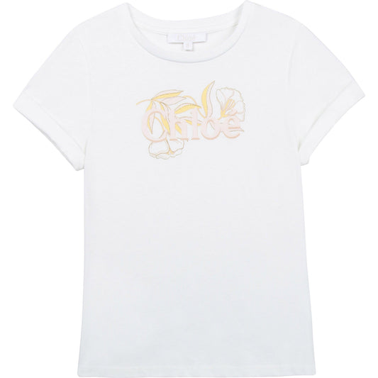 女童白色Logo T恤