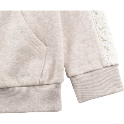 女童米色连帽拉链上衣