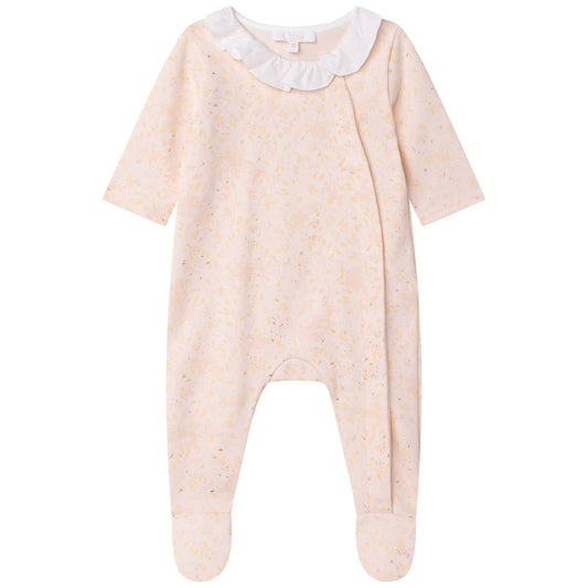 女婴粉色连体衣