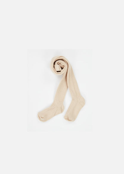 Girls Ecru Rib Tights