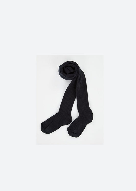 Girls Navy Rib Tights