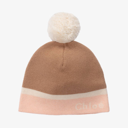 女童驼色Logo帽子