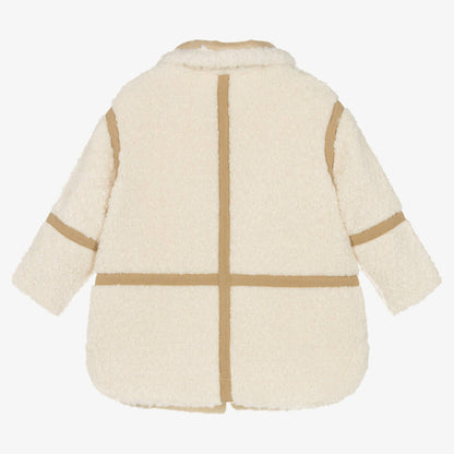 女童象牙白羊羔绒外套