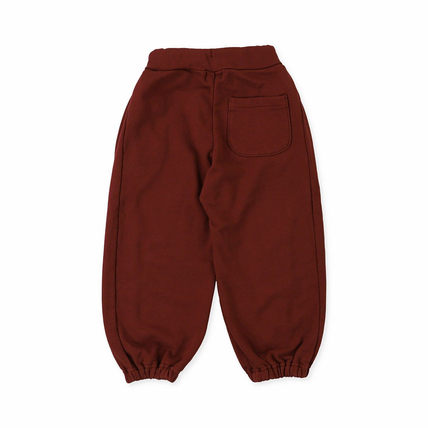 儿童酒红色棉长裤