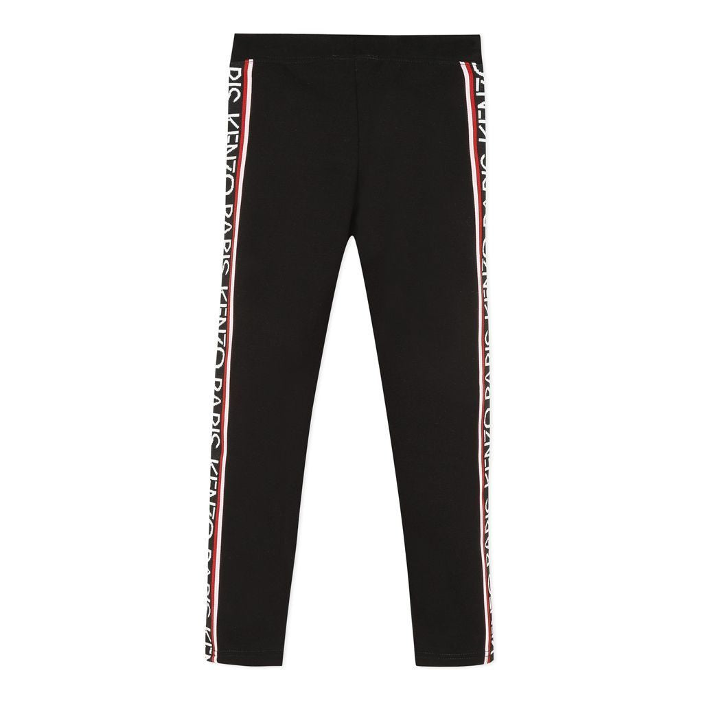 Girls Black Logo Trousers