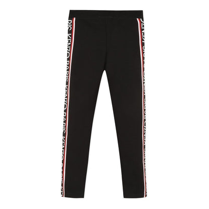 Girls Black Logo Trousers