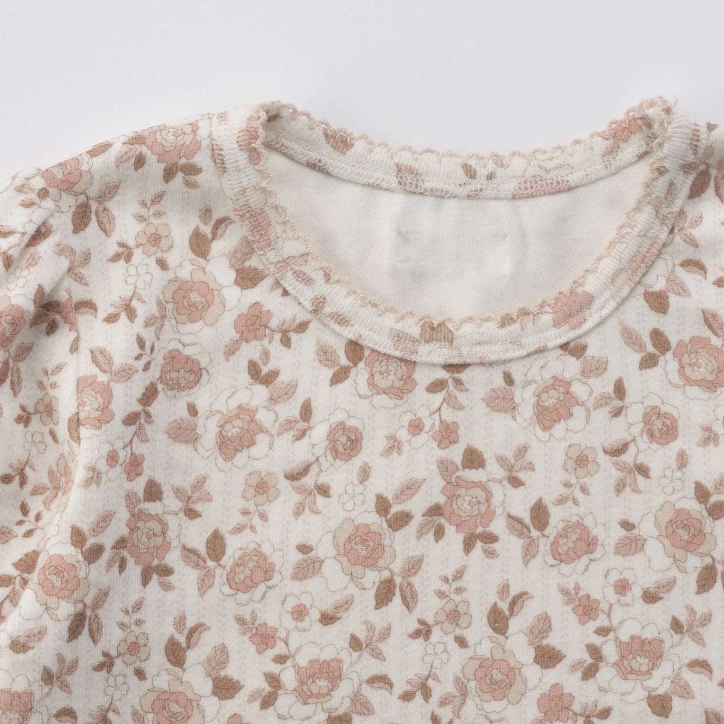 女童粉色碎花棉套装