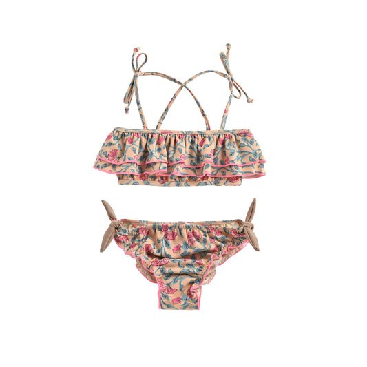 Girls Lemon Flowers Swimsuit