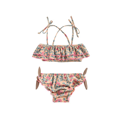 Girls Lemon Flowers Swimsuit