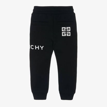 男童黑色Logo棉长裤