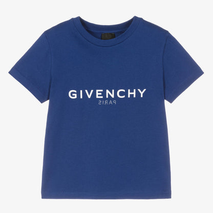 男童蓝色Logo棉T恤