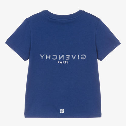 男童蓝色Logo棉T恤