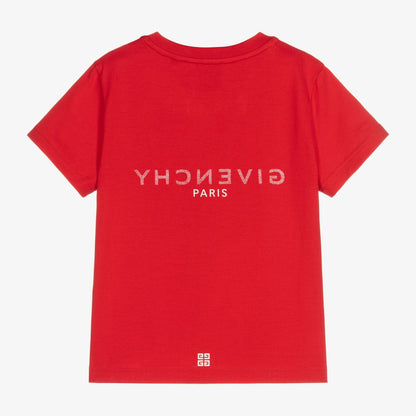 男童红色Logo棉T恤