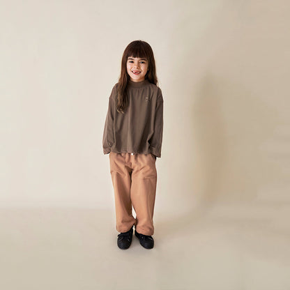 儿童棕色棉T恤