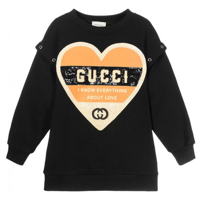 Girls Black Logo Sweatshirt