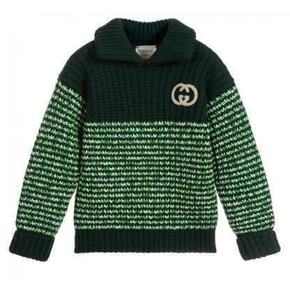 Boys & Girls Green Wool Jumper