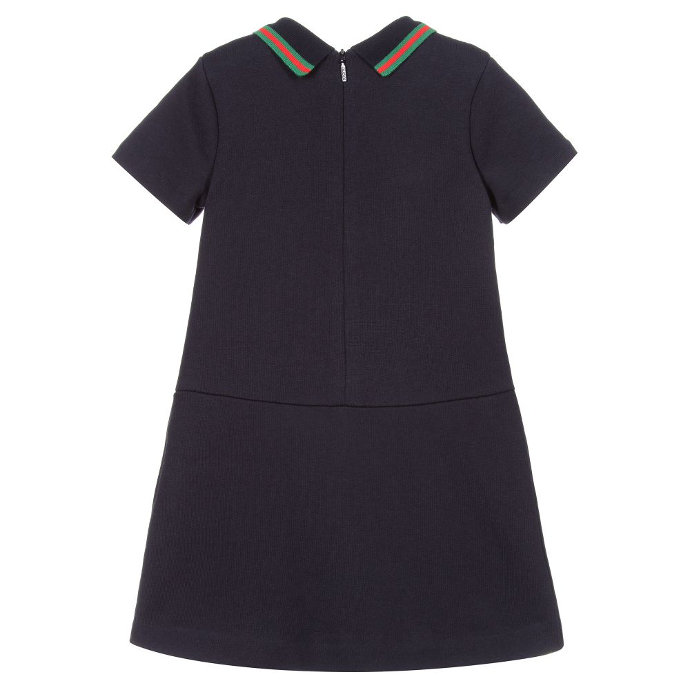 Girls Blue Classic Cotton Dress