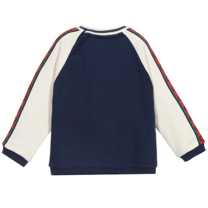Baby Boys & Girls Prussian Blue Cotton Sweatshirt