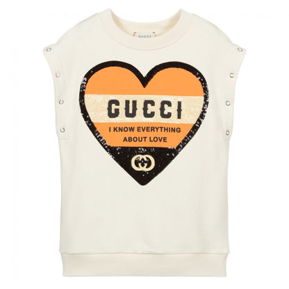 Girls White Logo Sweatshirt