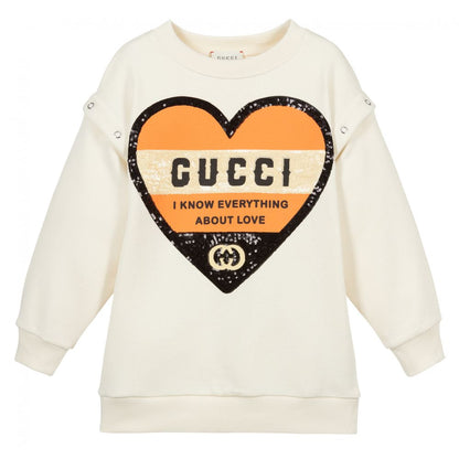 Girls White Logo Sweatshirt