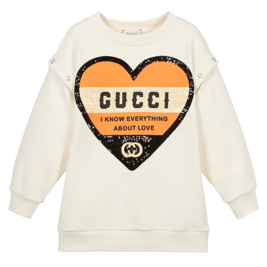 Girls White Logo Sweatshirt